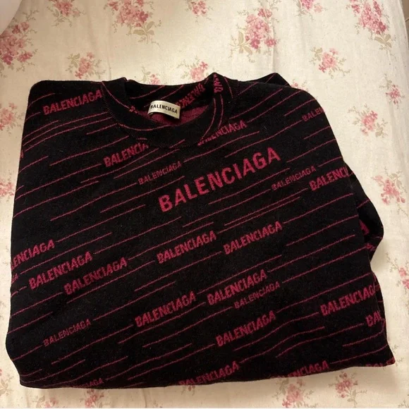 Balenciaga Black and Pink Patterned Sweater - Picture 2 of 3